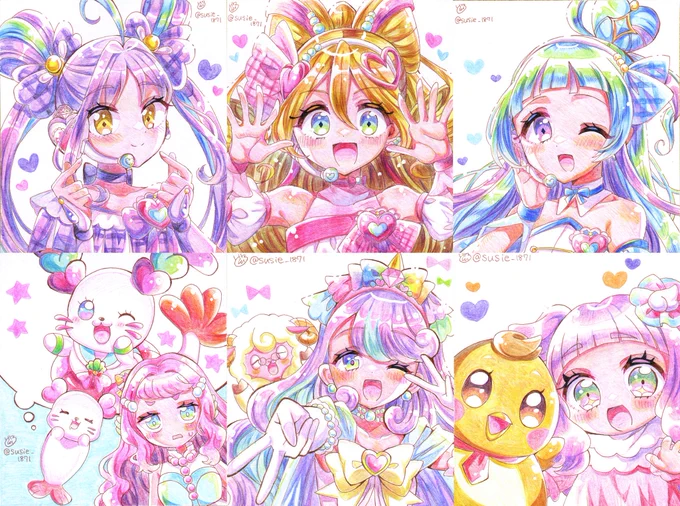 2週間で描いた色紙たち
#precure
#アナログイラスト 