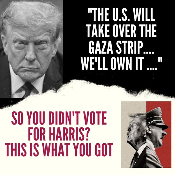 You didn't vote for Harris. This is what you got.