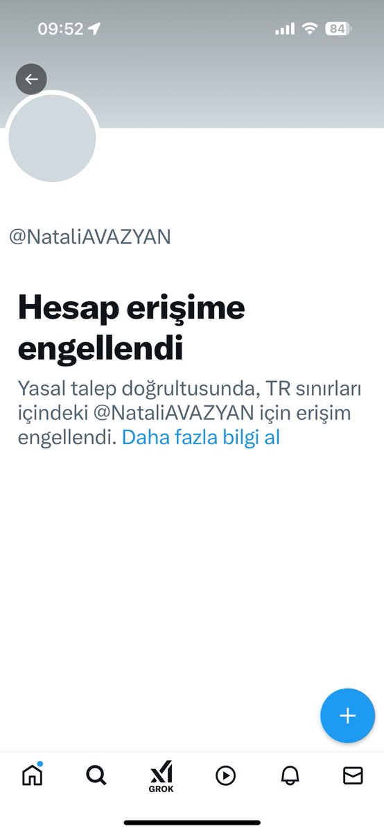 Sayın <a href="/NataliAVAZYAN/">A. Natali AVAZYAN</a> Türkiyede erişime engellemek hiç şeyi çözmez. <a href="/X/">X</a> 
Nerede kaldı İfade hakkı… <a href="/elonmusk/">Elon Musk</a>