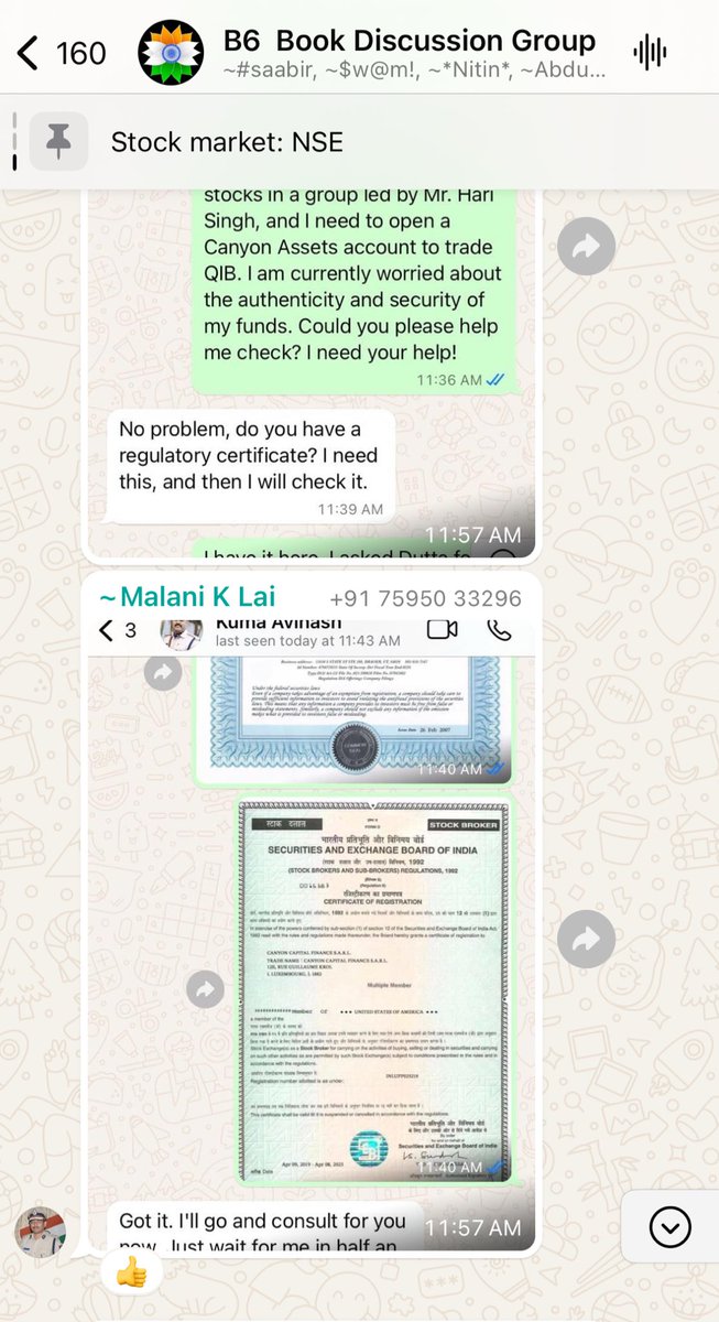 reubenjohns's tweet photo. Update now they have a fake police officer checking the company out for concerned people(staged concern). It’s comical. Reported to @WhatsApp several times no action. How are the scammers using different names in WhatsApp but another name on @Truecaller https://t.co/gdQmFCkzHR