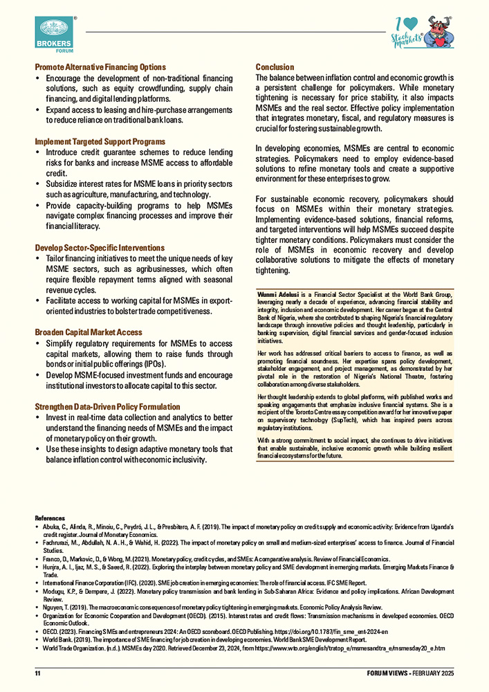 BBF has featured the article of Olawunmi (Wunmi) Adelusi, Financial Sector Specialist - World Bank Group, Nigeria

Article on: "PRICE STABILITY VS. DEVELOPMENT..." (Ref pg. 8 to 11)

Edition: FORUM VIEWS, FEBRUARY 2025

Visit: brokersforumofindia.com/magazines.php

#forumviews #bbfindia