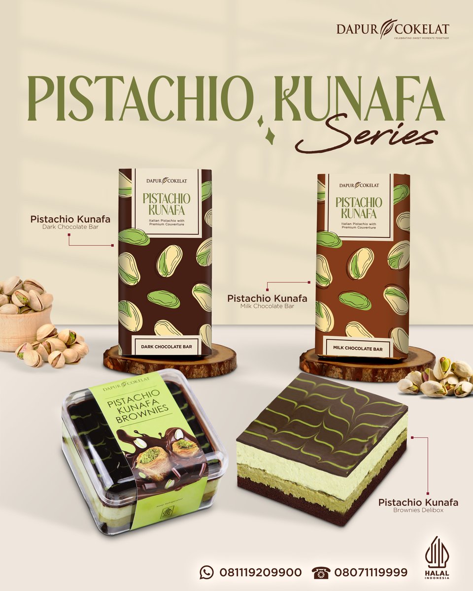 dapurcokelat's tweet photo. Have you ever tried our Kunafa Series? 🤨

Semua varian dibuat dari bahan-bahan berkualitas tinggi dengan rasa yang dijamin bikin ketagihan ✨

Pssst… dari semua produk ini, mana yang jadi favorit kamu? Komen di bawah, ya! 👇🏻 https://t.co/Fxpf7IKm3C