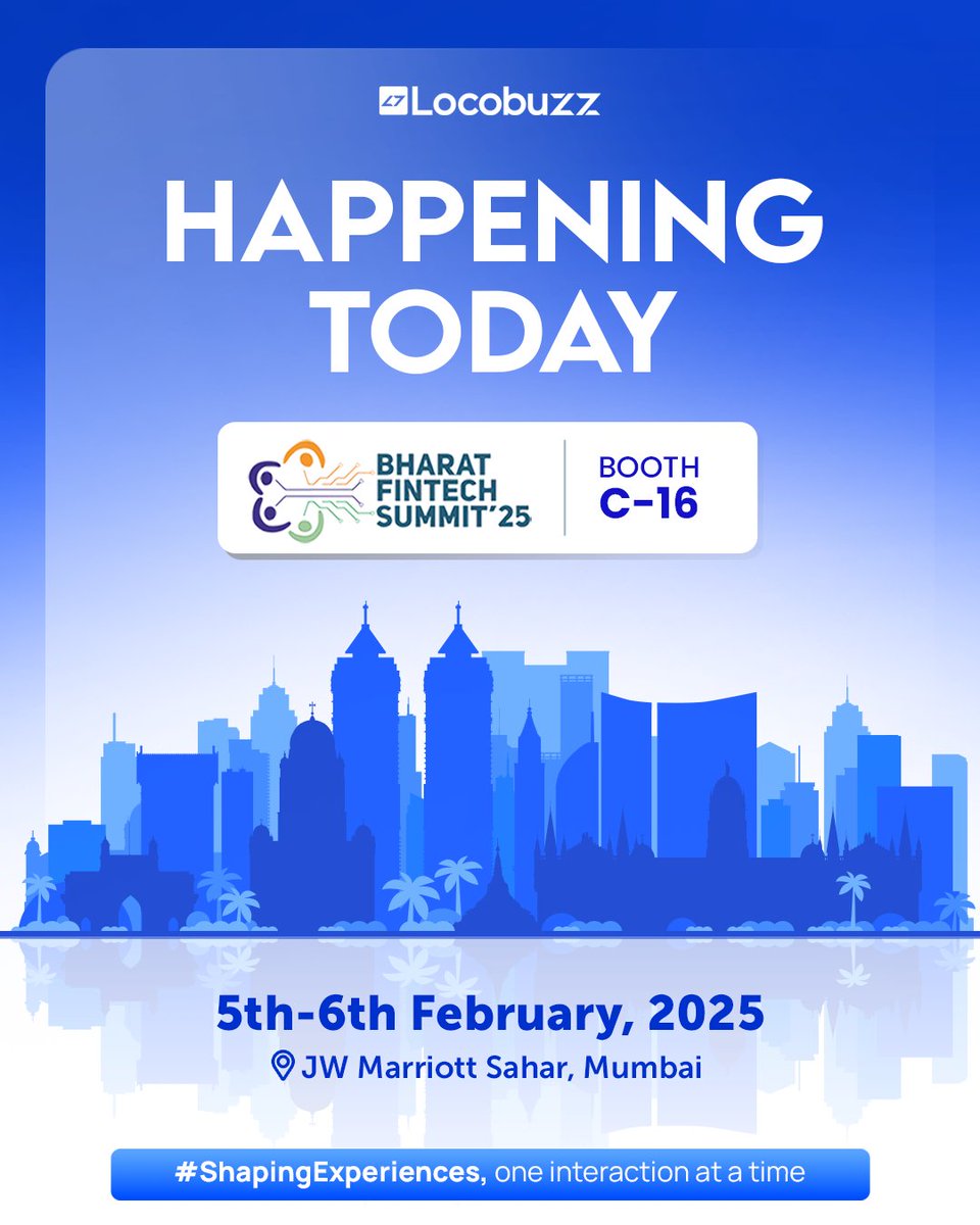 Today, Locobuzz steps onto the stage at the Bharat Fintech Summit 2025, not just as participants, but as architects of the next-gen fintech revolution. 💡

Fintech isn’t just about technology—it’s about people, trust, and experiences. 

We're building a future where trust isn’t