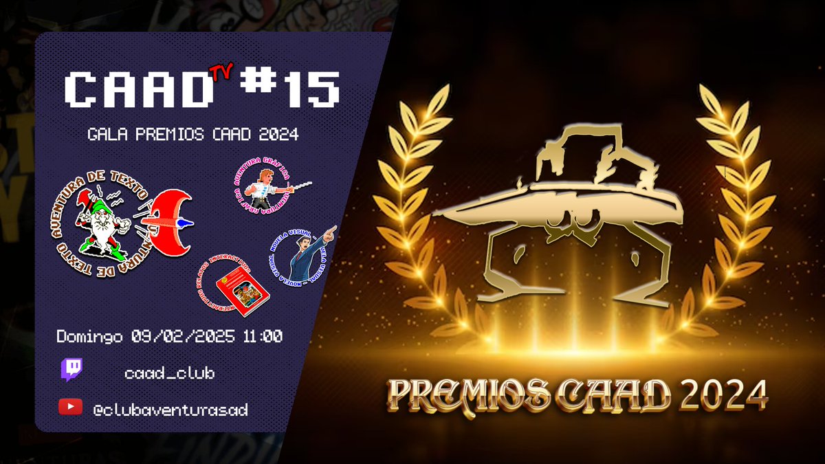 El próximo domingo 9 de febrero a las 11:00 en #CAADtv conoceremos a los ganadores de los #PremiosCAAD
No faltéis a nuestra gala en <a href="/TwitchES/">Twitch ES</a> y <a href="/YouTube/">YouTube</a>