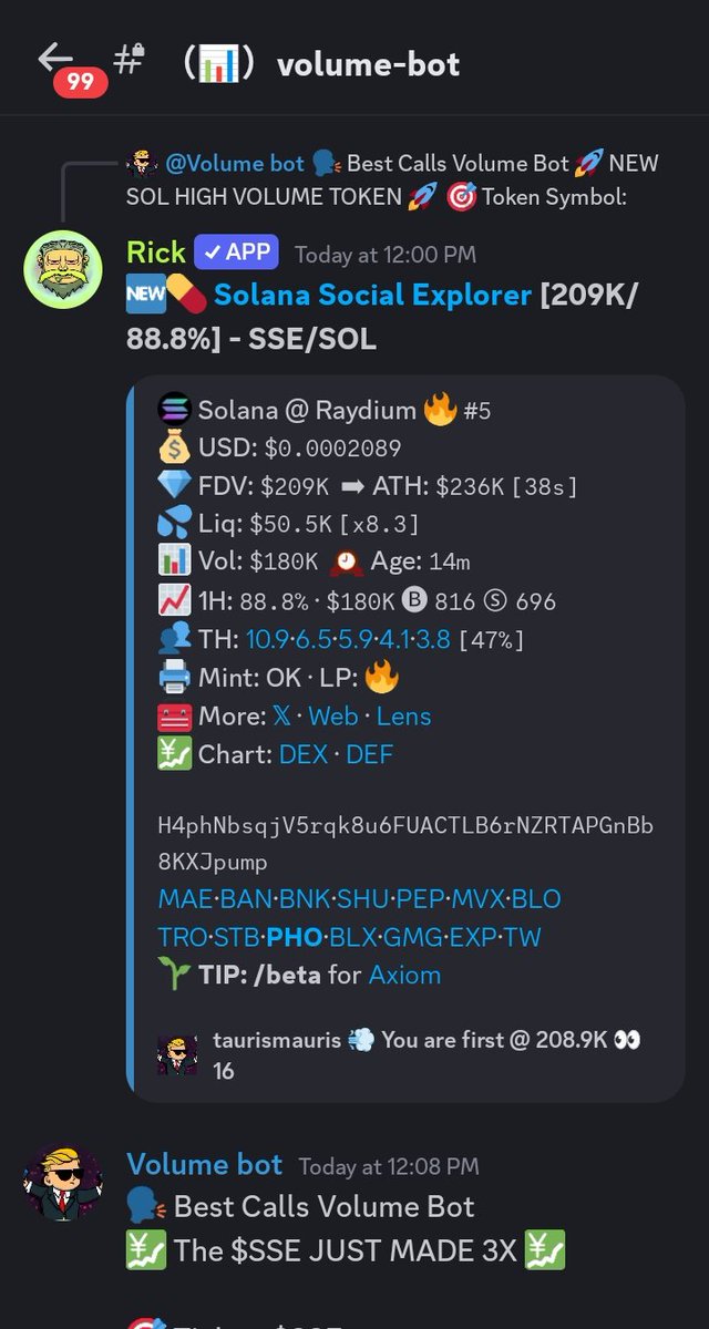 front_alpha_'s tweet photo. Maybe you will catch the next 200k < 46Mil 220x $SSE with us? 
Missed $SSE ?
Np join for the next one, onto the next one boys 🚀 https://t.co/XTRhKoEW1l