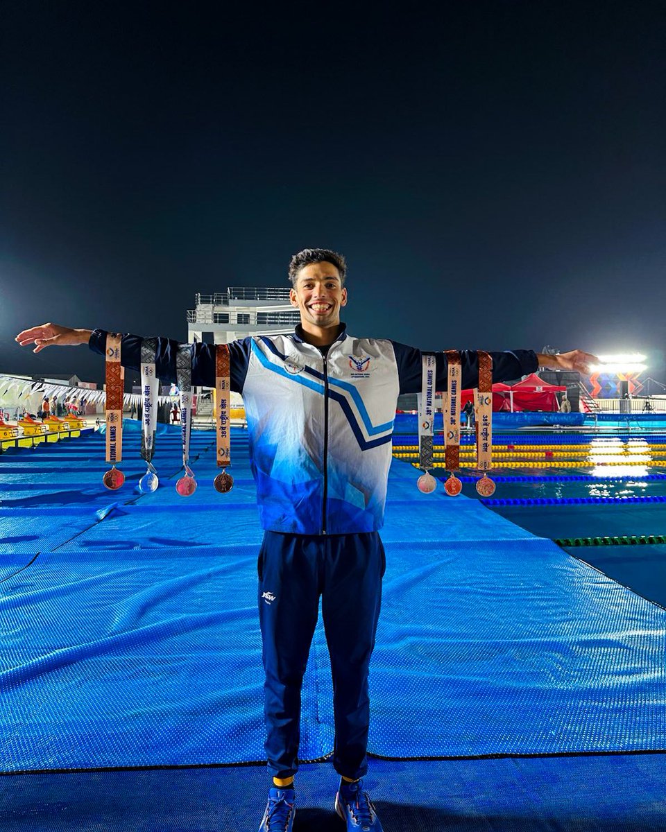 SIUUUU!

7️⃣ star performance from Aryan on a special day!

Aryan Nehra finishes the #NationalGames with a total of 7 medals to his name in Uttarakhand! A campaign to remember for the young man! ✨

#Swimming #CraftingVictories 🇮🇳