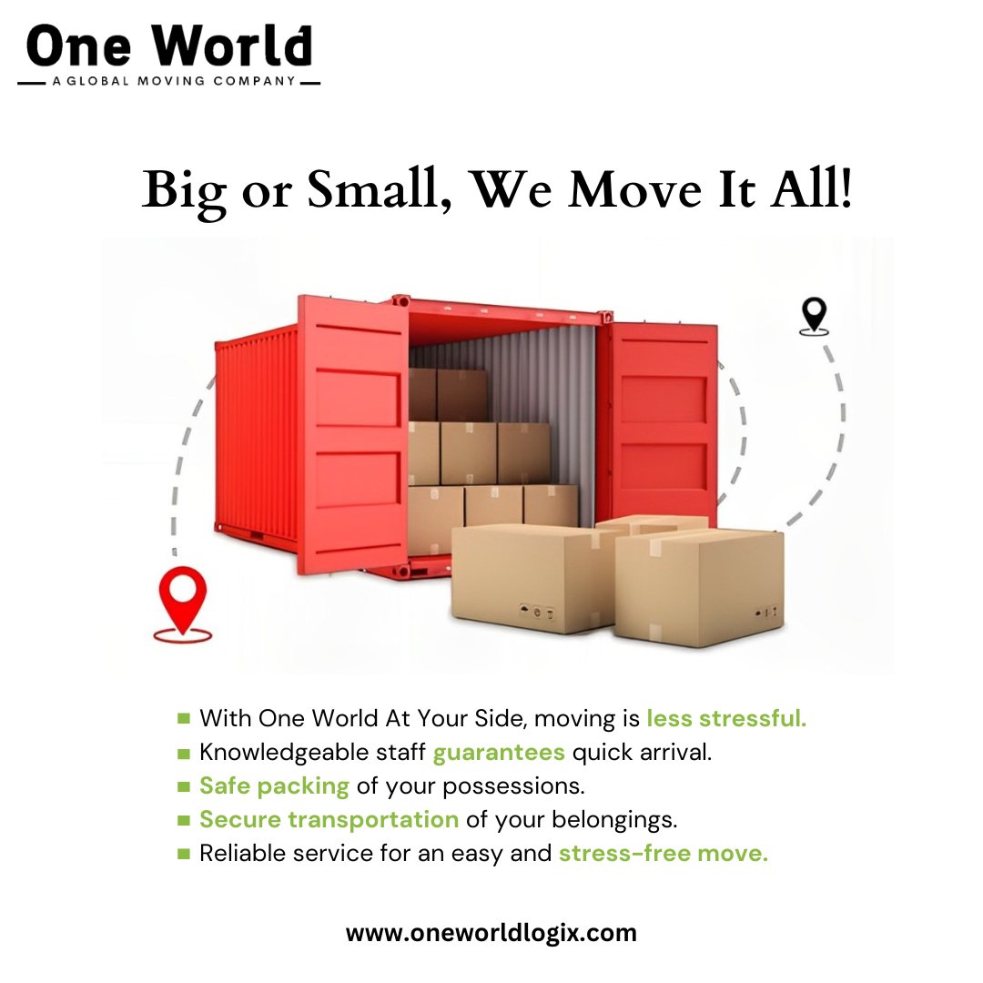 OneworldLogix's tweet photo. 📦 From small offices to large corporate spaces we move it all with efficiency and care! 🚛Get hassle-free relocation with experts you can trust.
.
Book Now: https://t.co/zbmMTpFpZP
📞 +918828820887
.
#officeshifting #movinghouse #relocationservices #officemove https://t.co/8iG08wY0YP