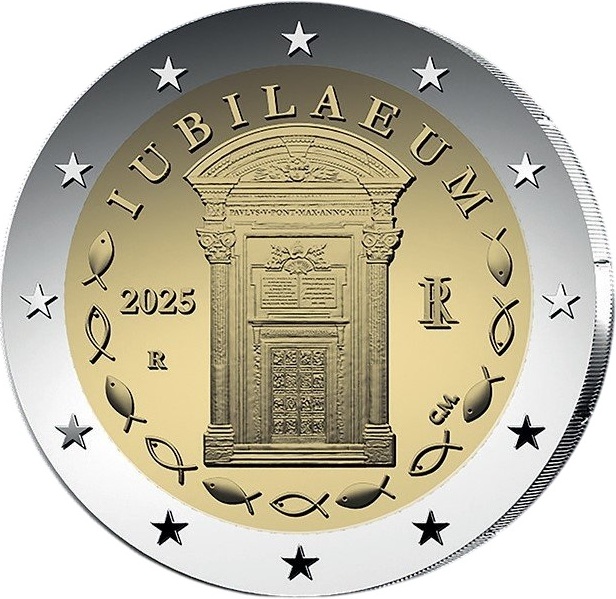 #ITALIA 🇮🇹 #2euro commemorativo "#Giubileo 2025"
eurocollezione.altervista.org/_ITALIA_/_2_eu…
- Tiratura 3.000.000
Circolanti 2.973.500
Coincard FDC 12.000
Cofanetto FS 12.000
- Emissione #5febbraio
#Iubileum25 #giubileo2025 <a href="/IPZS/">Poligrafico e Zecca</a> <a href="/MEF_GOV/">MEF</a> <a href="/Evange_it/">Evangelizatio it</a>