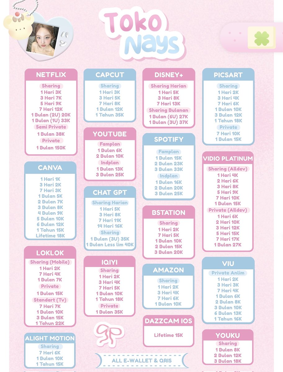 cari aplikasi premium? sini beli di aku ajaa! 
♥ murah, legal, bergaransi, &amp; trusted.
♥ bisa untuk tv, ios, laptop.
♥ seller pembaik &amp; asik 😻
♥ fast garansian
order ke <a href="/uupscale/">kanays, @ after dm</a> 
— wa (fastresp): wa.me/6282118128381