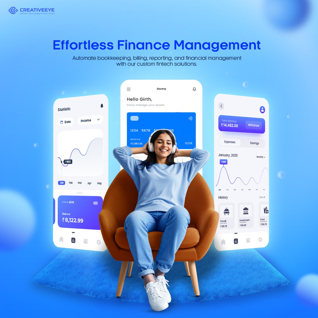 Creativeeyetech's tweet photo. Transform your finance management with automation. Our custom fintech solutions handle everything from billing to reporting, freeing up your time for growth. 
#Creativeeye #Fintech #FinanceAutomation #SmartFinance #BusinessGrowth #BillingSolutions #FinancialTech https://t.co/fouyRyRzRP
