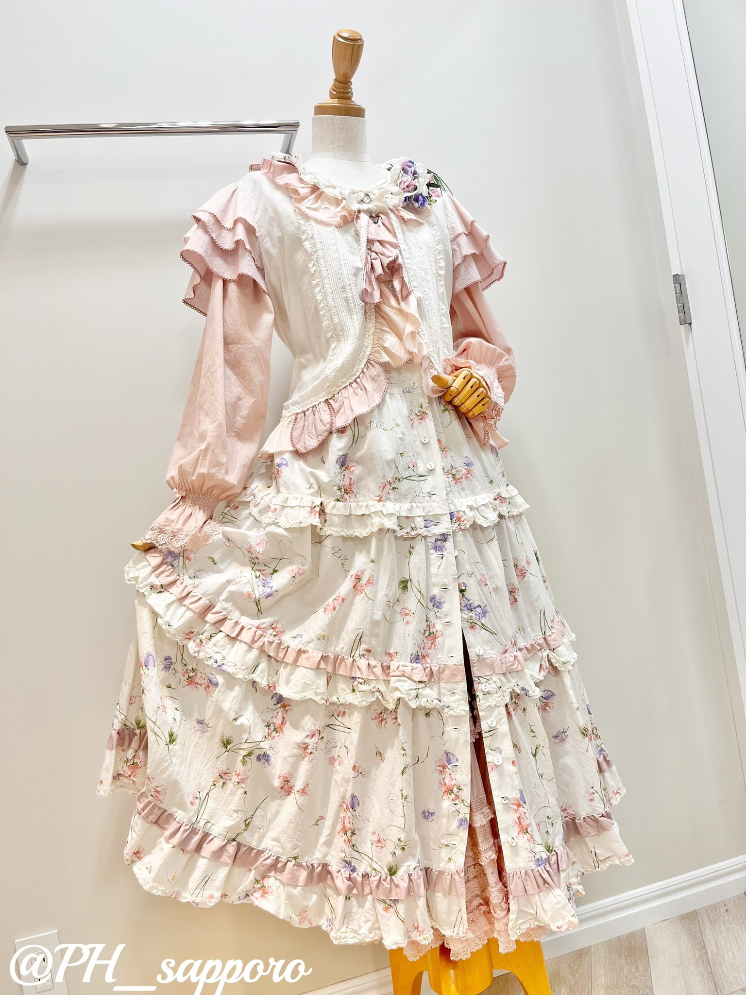 ピンクハウス スイートピープリントワンピース ピンク スイートピー