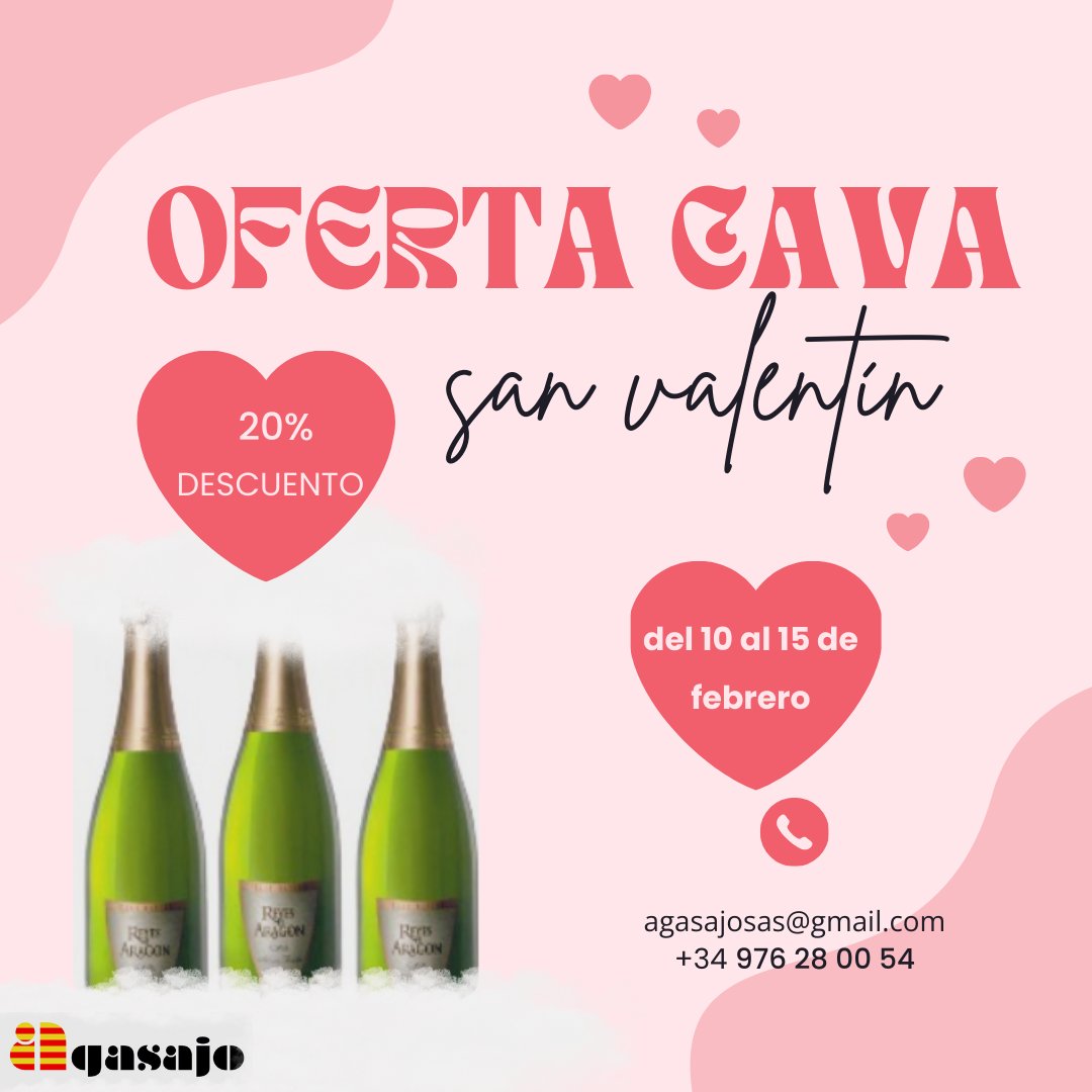 ¡Celebra el amor con burbujas de felicidad! 🥂✨ Este San Valentín, sorprende a tu persona especial con nuestro cava de #Aragón y aprovecha nuestro 20% de descuento.💝
Porque el amor merece ser brindado con estilo, ¡y qué mejor manera que con una copa de cava! 🥂