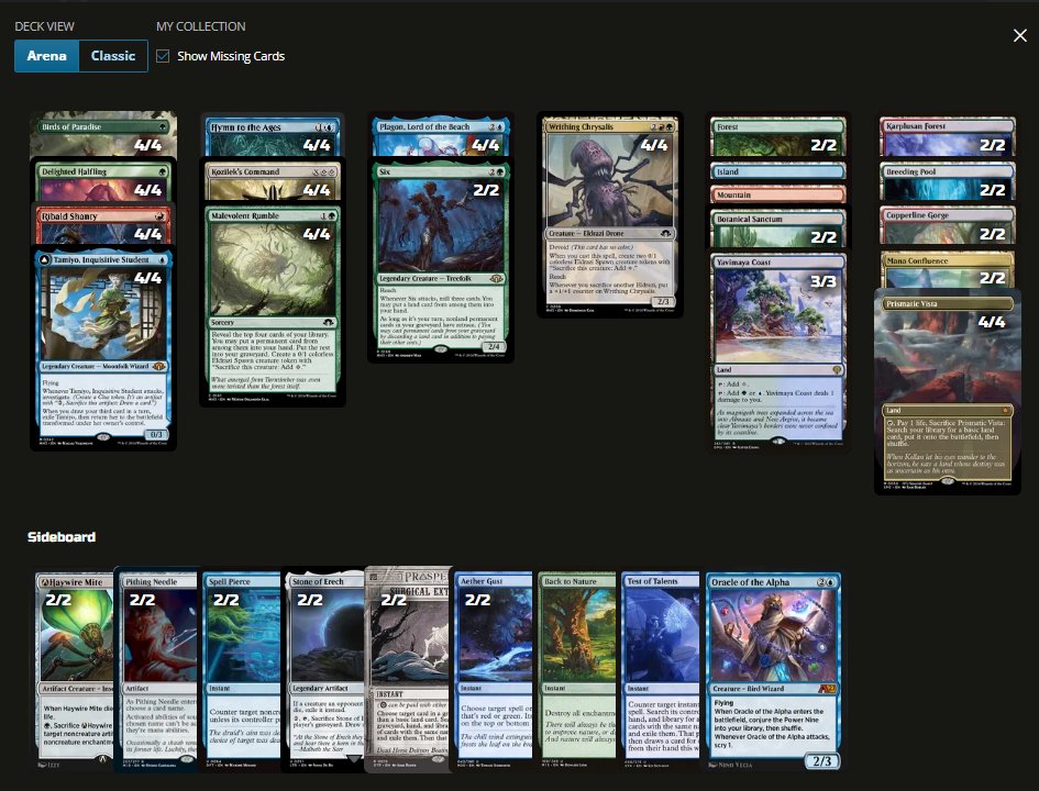 Not mythic, Not high winrate, but i just wanted to share this, one of the most absurd games i've ever played in a while :D

Wastes is in the deck btw, not showing up in untapped for some reason