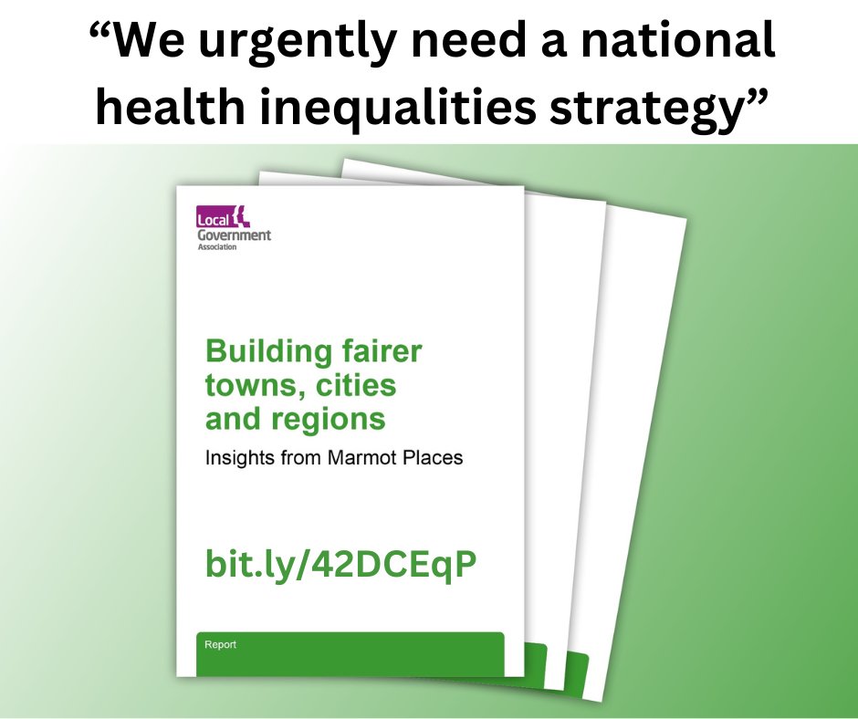The Sir Michael Marmot Institute of Health Equity (@marmotihe) on Twitter photo New <a href="/LGAcomms/">Local Government Association (LGA)</a> report on councils tackling health inequalities addressing #SDH through the ‘Marmot Eight’ principles, featuring Marmot Place case studies & underlines need for national leadership
<a href="/ChampsPHC/">Champs Public Health Collaborative</a> <a href="/MayorofGM/">Mayor of Greater Manchester</a> <a href="/coventrycc/">Coventry City Council</a> <a href="/LeedsCC_News/">Leeds Council News</a> <a href="/OxfordCity/">Oxford City Council</a> <a href="/lutoncouncil/">Luton Council</a> <a href="/wfcouncil/">Waltham Forest Council</a> New <a href="/LGAcomms/">Local Government Association (LGA)</a> report on councils tackling health inequalities addressing #SDH through the ‘Marmot Eight’ principles, featuring Marmot Place case studies & underlines need for national leadership
<a href="/ChampsPHC/">Champs Public Health Collaborative</a> <a href="/MayorofGM/">Mayor of Greater Manchester</a> <a href="/coventrycc/">Coventry City Council</a> <a href="/LeedsCC_News/">Leeds Council News</a> <a href="/OxfordCity/">Oxford City Council</a> <a href="/lutoncouncil/">Luton Council</a> <a href="/wfcouncil/">Waltham Forest Council</a>