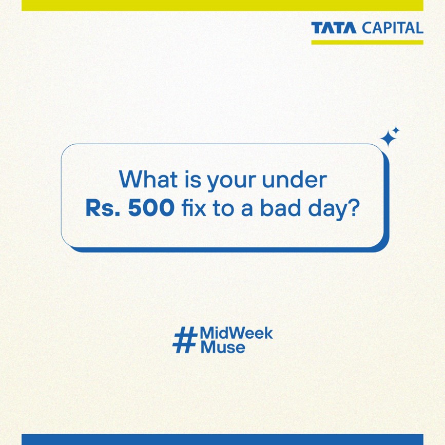 tatacapital's tweet image. You’d be lying if you say you haven’t ever shopped just so you could ‘fix a whole bad day’!

#MidWeekMuse #TataCapital