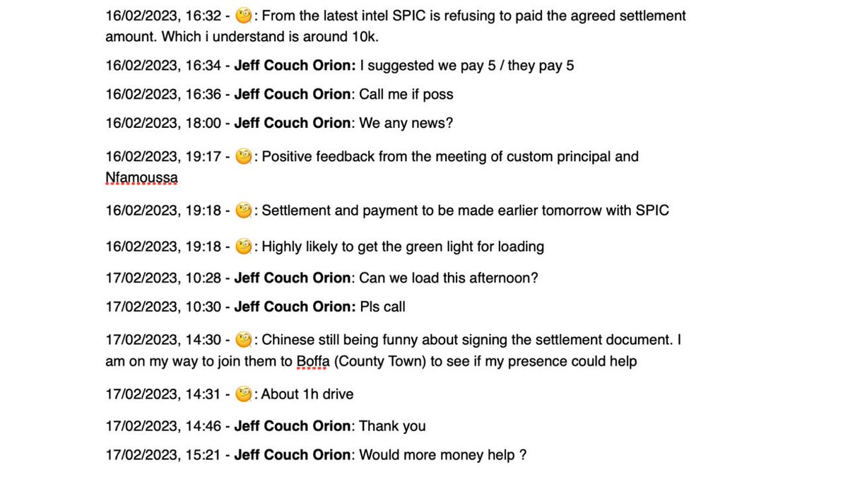 2/ A significant loss for the Guinean state: Alufer Mining &amp; Bel Air Mining, under Orion's control, are suspected to have evaded millions of dollars in taxes through undervalued imports and customs circumvention. Bribes were also allegedly paid to officials to facilitate their