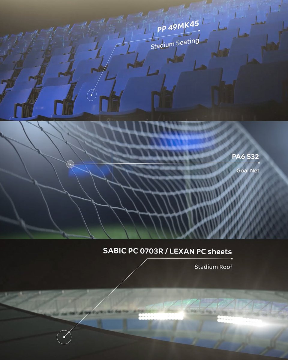 From the rules of the game to the sturdy stadium infrastructure that cheering fans call home, #SABIC is proud to help shape a sport enjoyed by billions.🏟️⚽