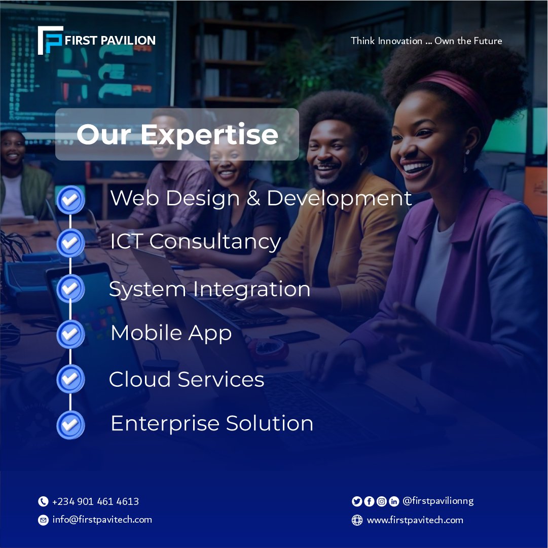 firstpavilionng's tweet image. Need expert tech solutions? From IT consulting to software development, we’ve got you covered. Let’s build the future together! Get in touch with us today. 

#FirstPavilionTechnology #Innovation2025 #TechForTomorrow