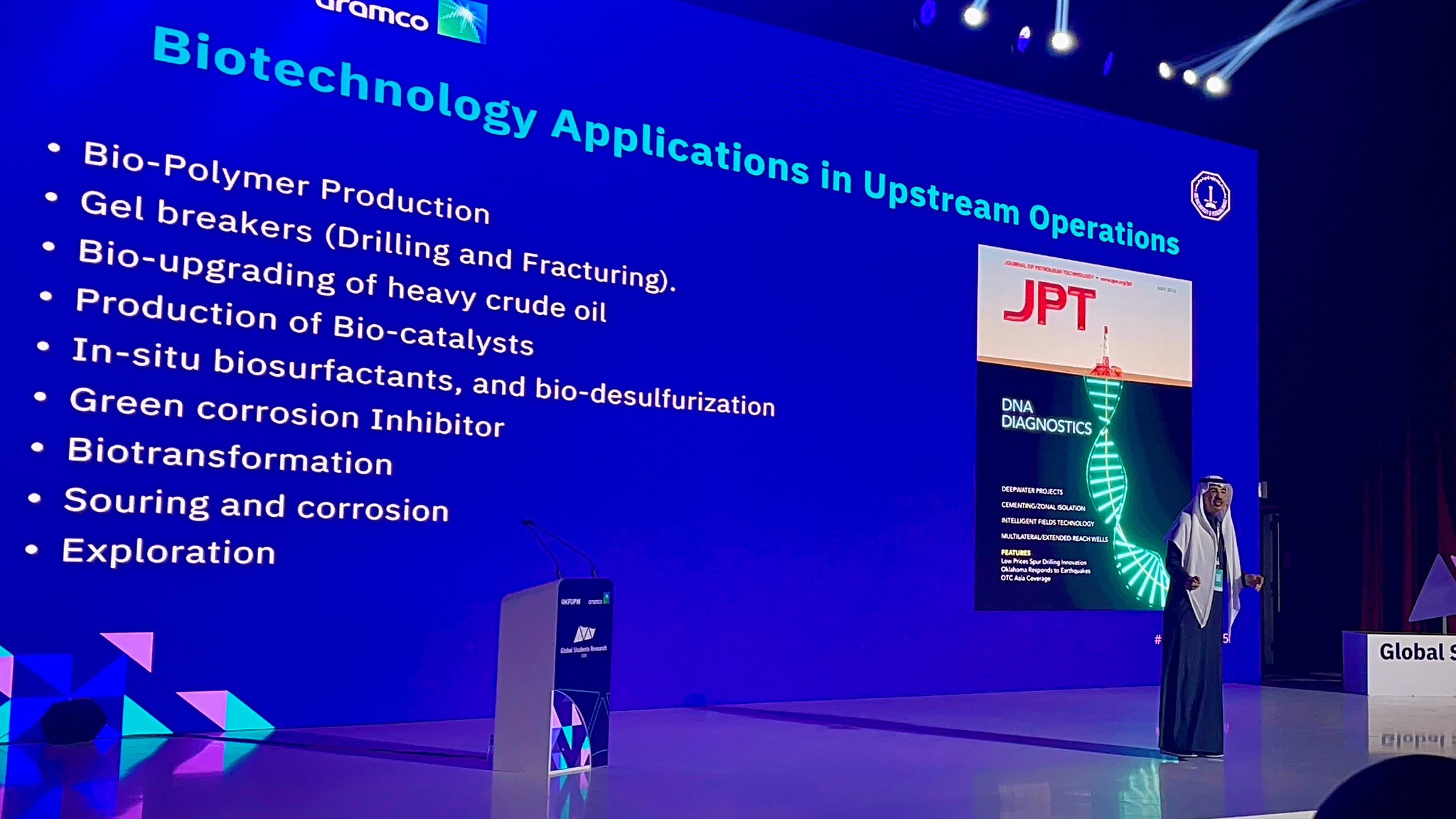 Global Students Research Conference | GSR on X: "Dr. Abdulmohsen Al-humam  explores the future of biotechnology in upstream operations at the Global  Student Research Conference, highlighting advancements in bio-polymers,  green corrosion inhibitors,