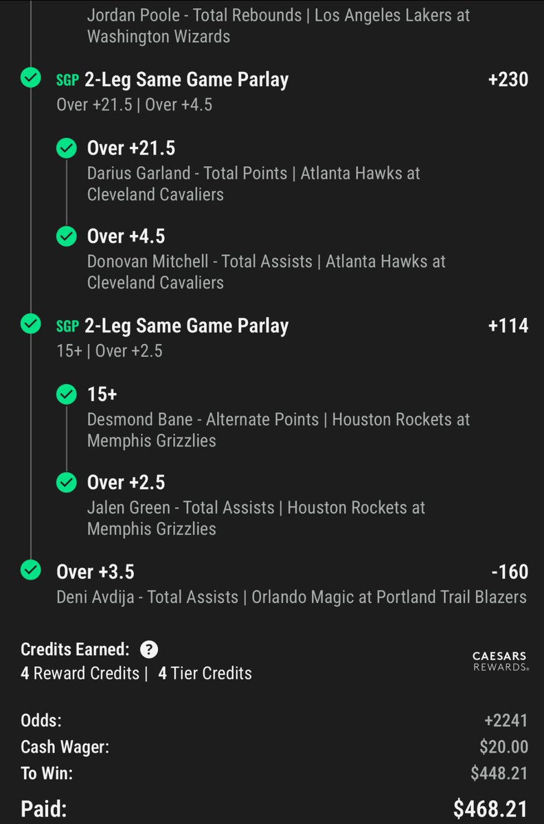 TailMeBetting's tweet photo. Recent Ws https://t.co/nKfaTCRbze