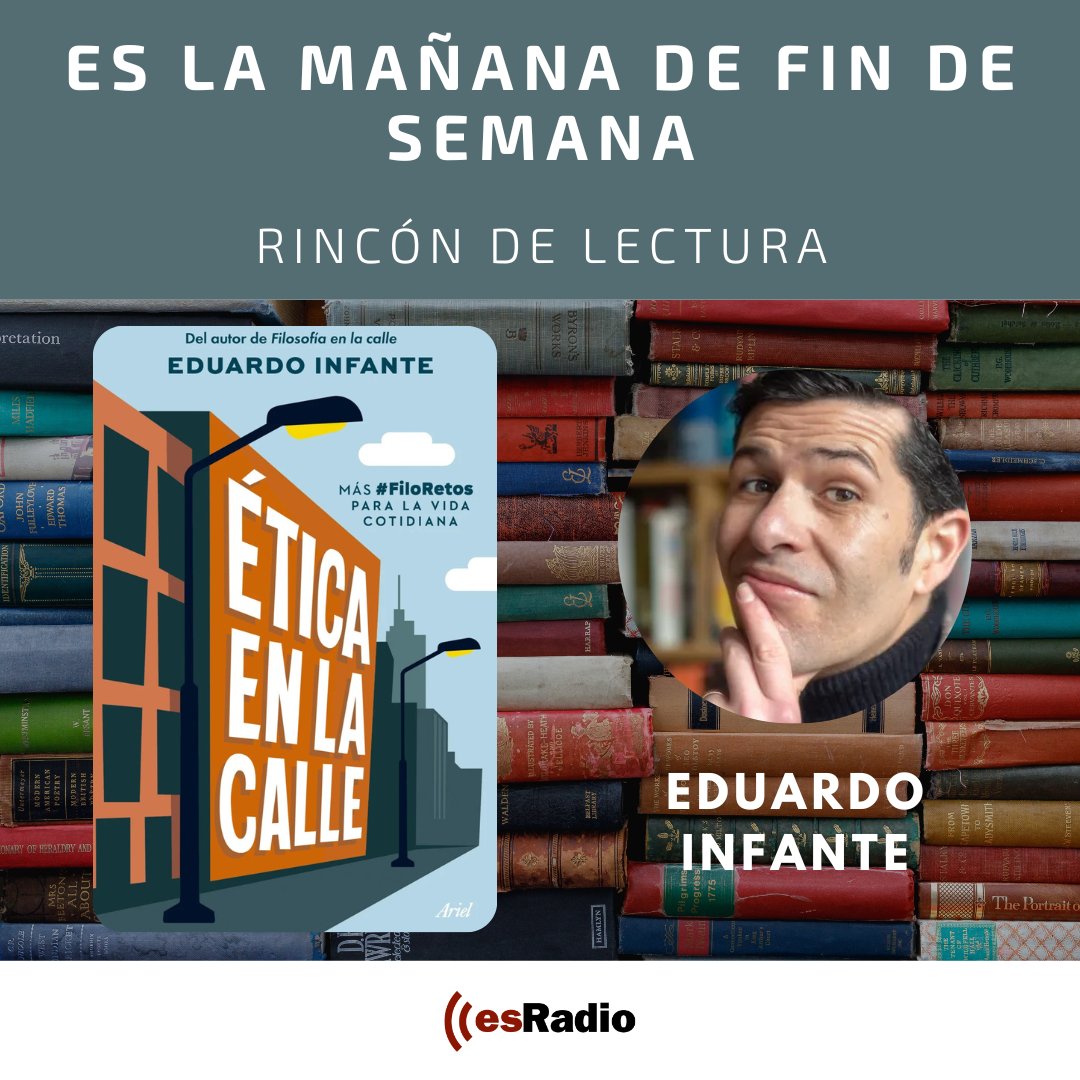 findesradio's tweet photo. 📘En #ElRincónDeLectura hoy nos lanzamos al pavimento: #ÉticaEnLaCalle, editado por @EditorialAriel
¡Más #FiloRetos para la vida cotidiana! Lo conocemos con su autor, @eledututor.
📡En directo, con @mdiezrovira y @Jaume_Segales en @esRadio https://t.co/E8SCuBEy04