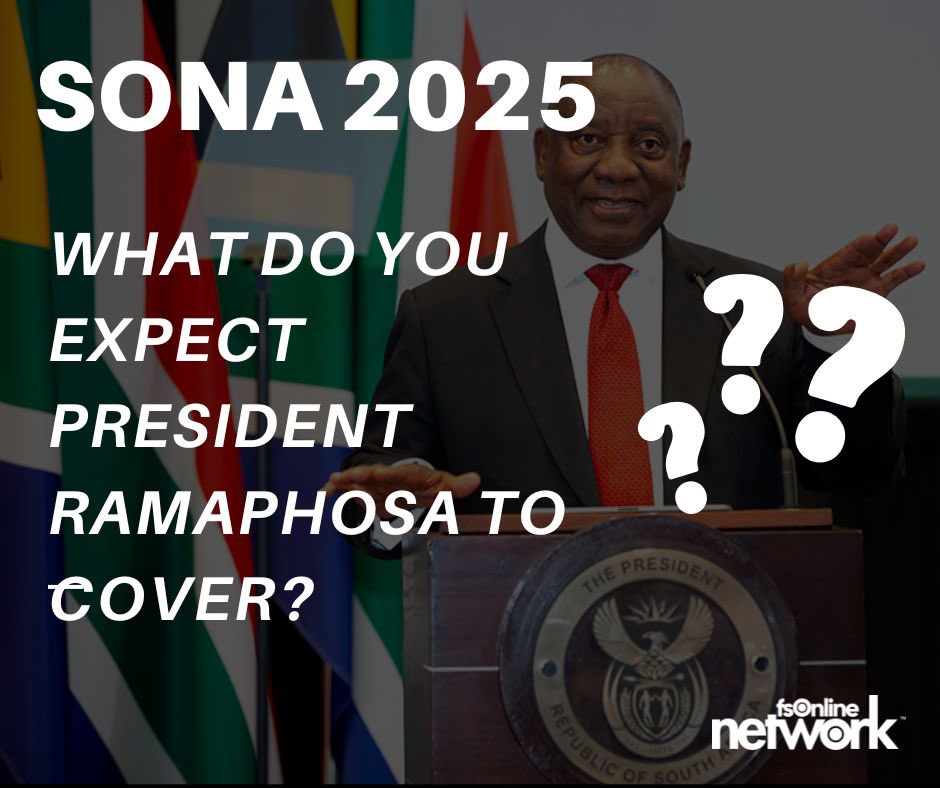 𝐒𝐎𝐍𝐀 𝟐𝟎𝟐𝟓: 𝐏𝐄𝐎𝐏𝐋𝐄'𝐒 𝐄𝐗𝐏𝐄𝐂𝐓𝐀𝐓𝐈𝐎𝐍𝐒

President Cyril Ramaphosa is expected to deliver his 2025 SONA address on Thursday 06 February 2025.

𝐖𝐡𝐚𝐭 𝐚𝐫𝐞 𝐬𝐨𝐦𝐞 𝐨𝐟 𝐭𝐡𝐞 𝐢𝐬𝐬𝐮𝐞 𝐲𝐨𝐮 𝐚𝐫𝐞 𝐡𝐨𝐩𝐢𝐧𝐠 𝐡𝐞 𝐰𝐢𝐥𝐥 𝐭𝐨𝐮𝐜𝐡 𝐨𝐧?

#Sona2025