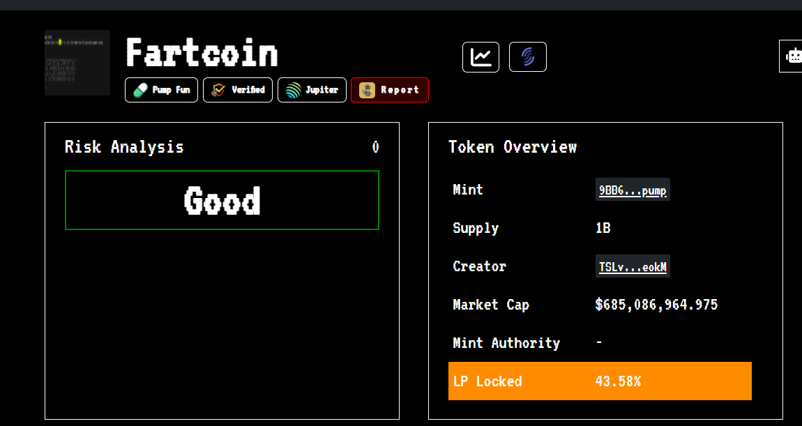 mrchaubentre's tweet photo. Tối ưu hiệu quả https://t.co/XP8RMFqBlx thông qua web check rug nhanh.

Để có thể check nhanh qua một memecoin có nguy cơ rung cao hay không.  

Ae chỉ cần dán CT vào  @Rugcheckxy https://t.co/gG0Tl9RL6A

Web này sẽ lập tức quét các thông số như liquid, số lượng token của ví top hodlers có quá nhiều hay không, marketcap,.... rồi sau đó trả kết quả.

Mình lấy $MELANIA  và $FARTCOIN làm ví dụ:

$MELANIA  cho ra quả là Warning bởi vì 1 ví chiếm 20% tổng cung, tokenomic có thể đc DEV thay đổi

--> Pump tạo fomo 1 nhịp duy nhất xong only dump.

$FARTCOIN cho kết quả GOOD

--> PUMP X1000 lần trong suốt 3 tháng rồi mới dump.

#sol #meme