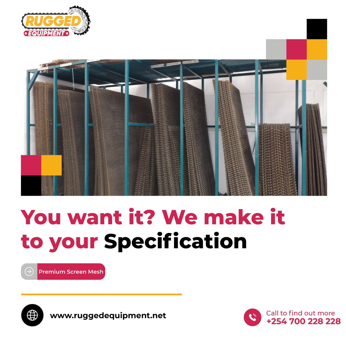 RuggedEquipKe's tweet image. Premium screen mesh, customized for the African mining market. Rugged Equipment delivers solutions tailored to your size &amp;amp; requirements. ⛏️

Upgrade your operations now: 
ruggedequipment.net/service/screen…

#Mining #ScreenSolutions #AfricanMining 
#HeavyEquipment #RuggedEquipment