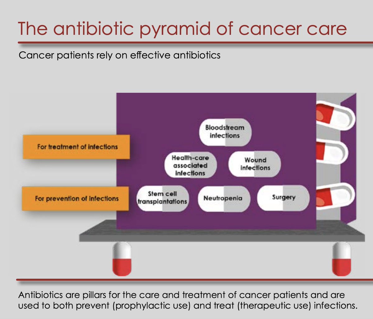 THE ANTIBIOTIC PYRAMID OF CANCER CARE

 🏥 Cancer patients often need antibiotics multiple times during the course of cancer treatment.

💊 Cancer patients rely on effective antibiotics.

🦠 #AntibioticResistance threatens patient outcomes.
#WorldCancerDay