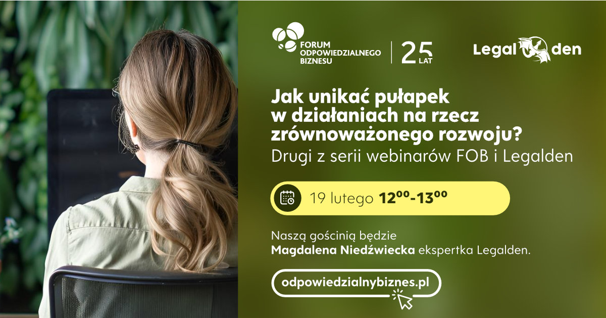 19 lutego wraz z kancelarią #Legalden zapraszamy firmy zrzeszone w #ProgramPartnerstwaFOB, Sygnatariuszy #KartaRóżnorodności oraz Członków i Członkinie #ChapterZeroPoland na kolejny z cyklu webinarów poświęconych odpowiedzialnej komunikacji.

REJESTRACJA: odpowiedzialnybiznes.pl/aktualno%C5%9B…