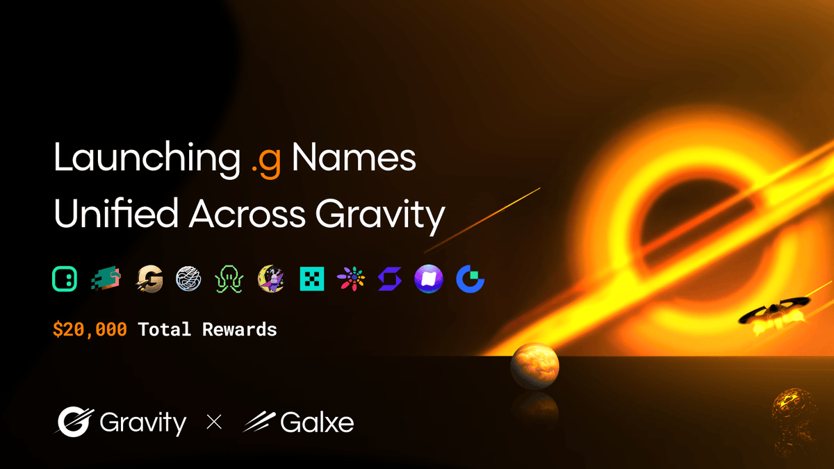 lloydagas's tweet photo. Secured your .g name yet?

Join the .g Names: Unified Across @GravityChain quest and grab your share of the $20,000 prize pool!

Get in now: https://t.co/wnf8XG7XL3