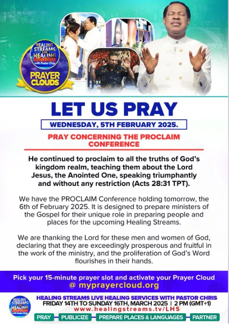 HsCyberchurch's tweet photo. PRAYER CLOUD WEDNESDAY 5TH FEB 2025
Pray on the prayer cloud Today for 15min @ https://t.co/Lkb7qy2Rgv
Kindly mobilize a team of 10 people to pray for 15 minutes in your prayer cloud today!
God bless you.
#Myprayercloud
#YearOfCompleteness https://t.co/9OndrCaBHe