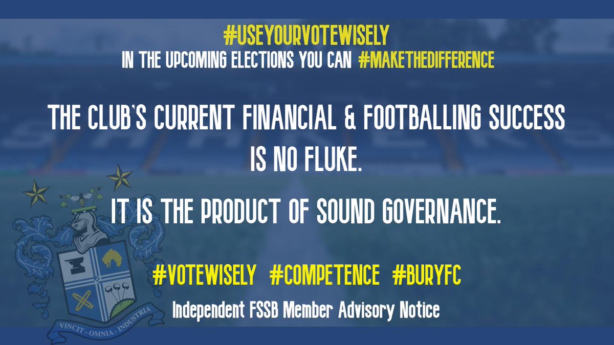 IndFSSB's tweet image. Top of the league, promotion in our own hands, profitable club with a massively upgraded community stadium, including floodlights that flash!😀 
Let's keep on the right track. #Competence #BuryFC