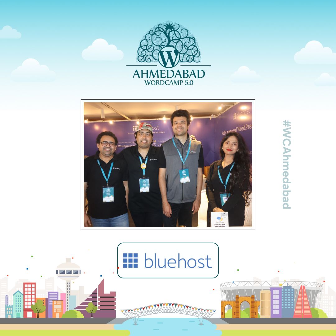 WCAhmedabad's tweet photo. A big thank you to @bluehost, our incredible Platinum Sponsor, for their exceptional support of WordCamp Ahmedabad 5.0! 🌟 We truly appreciate your dedication to strengthening the WordPress community. 👏 

https://t.co/bJP1Xkfzhm

#WordPress #WordCamp #WCAhmedabad https://t.co/QBb1SYILBf