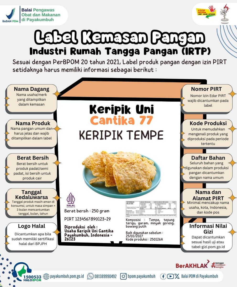 bpompayakumbuh's tweet photo. Taukah kamu Label PIRT yang benar itu seperi apa? yuk simak infografis berikut https://t.co/hDibuZO7nx