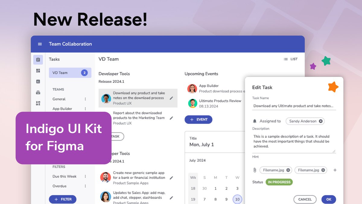 Exciting innovations are live in #AppBuilder! 🎉 

Kickstart your development with the #new Indigo UI Kit for #Figma to efficiently design and generate pixel-perfect code for Angular, Blazor, React, and Web Components.

⬇️