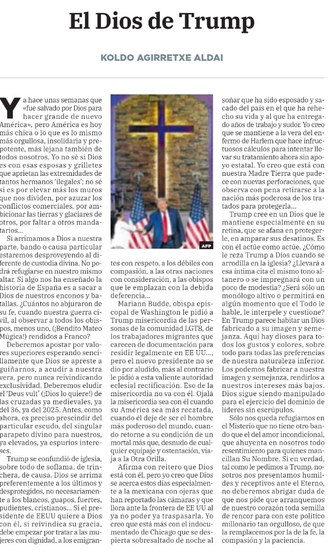 Ayer martes en el "Diario Vasco" de San Sebastián.