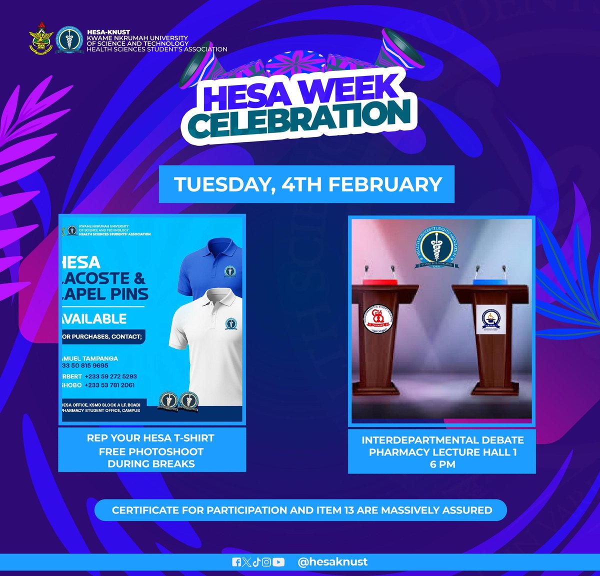 hesaknust's tweet photo. Congratulations to @knustmsa on winning the 2025 interdepartmental debate. Well deserved🥳🎉

#HesaWeekCelebration
#LetsMakeAStatement https://t.co/9aaIxJLZjL