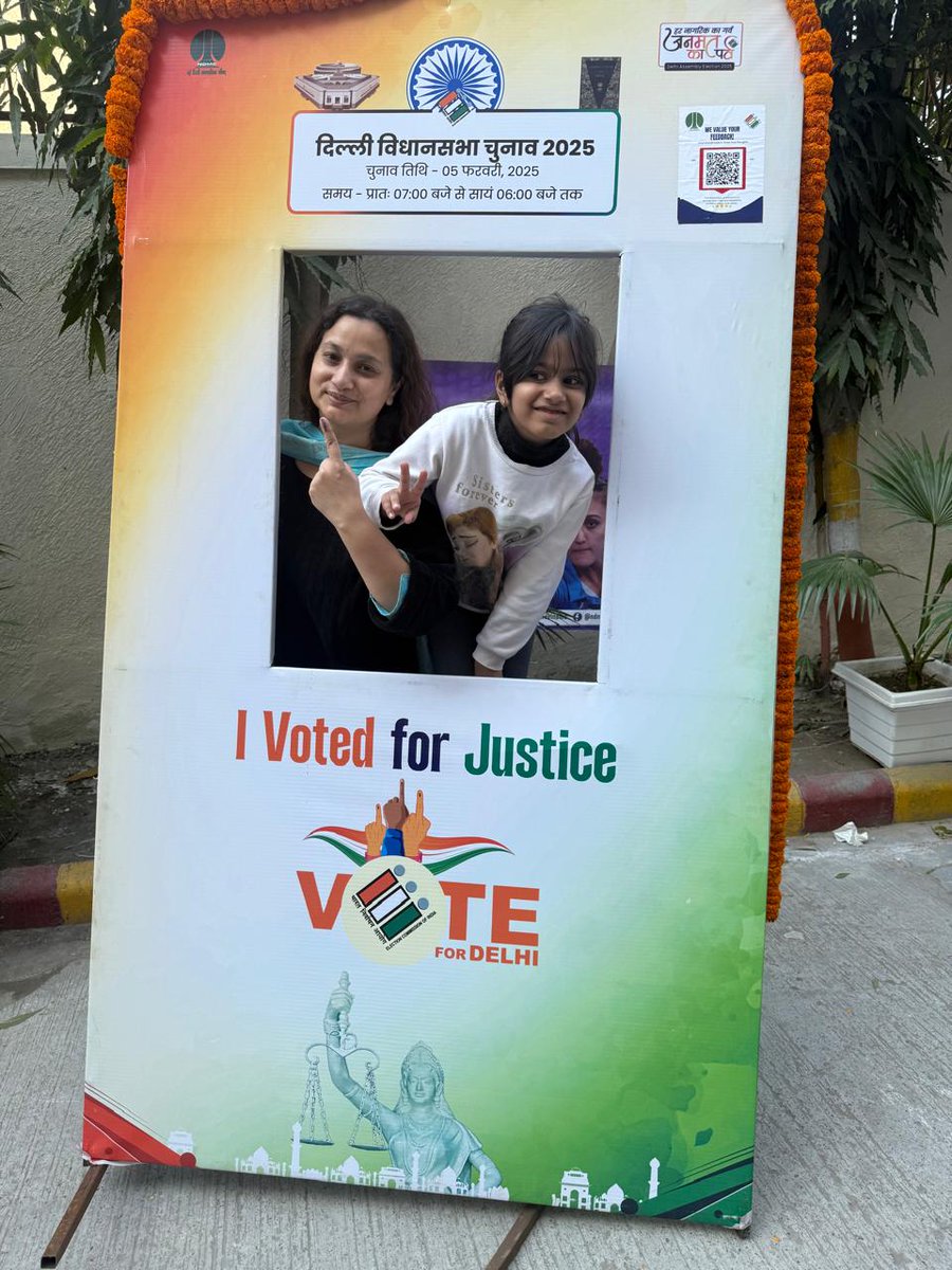 Celebrating the festival of Democracy
Mera vote mera Adhikar
#DelhiElection2025 #DelhiAssemblyElection2025 
#DelhiElections2025