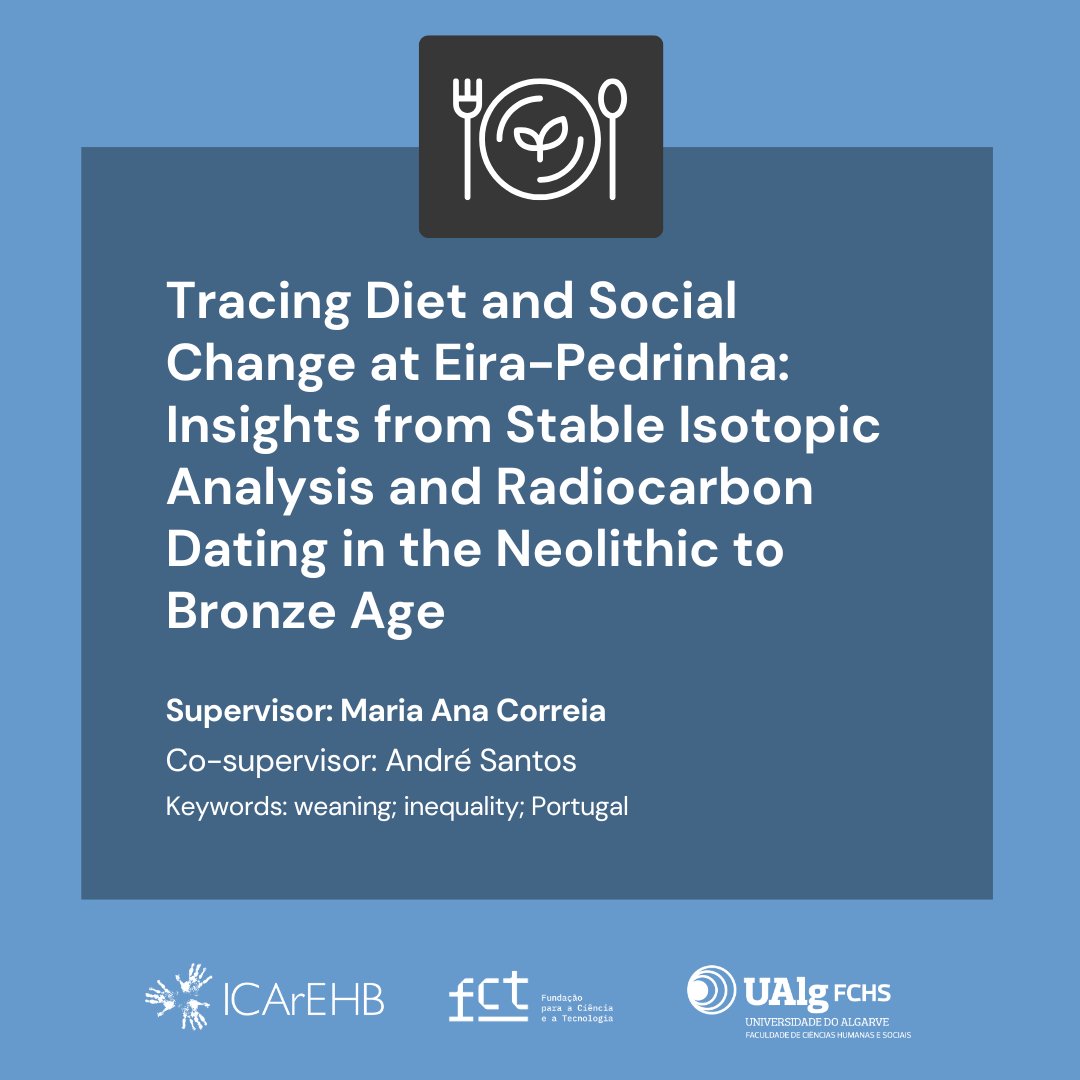 🔎 We are seeking candidates for the 2025 FCT PhD Fellowships!
Explore diet &amp; social change from the Neolithic to the Bronze Age with stable isotopes &amp; radiocarbon dating.
📍 Supervision: Maria Ana Correia 
🔗 More info: icarehb.com/fct-phd-fellow…
#PhDOpportunity #Archaeology