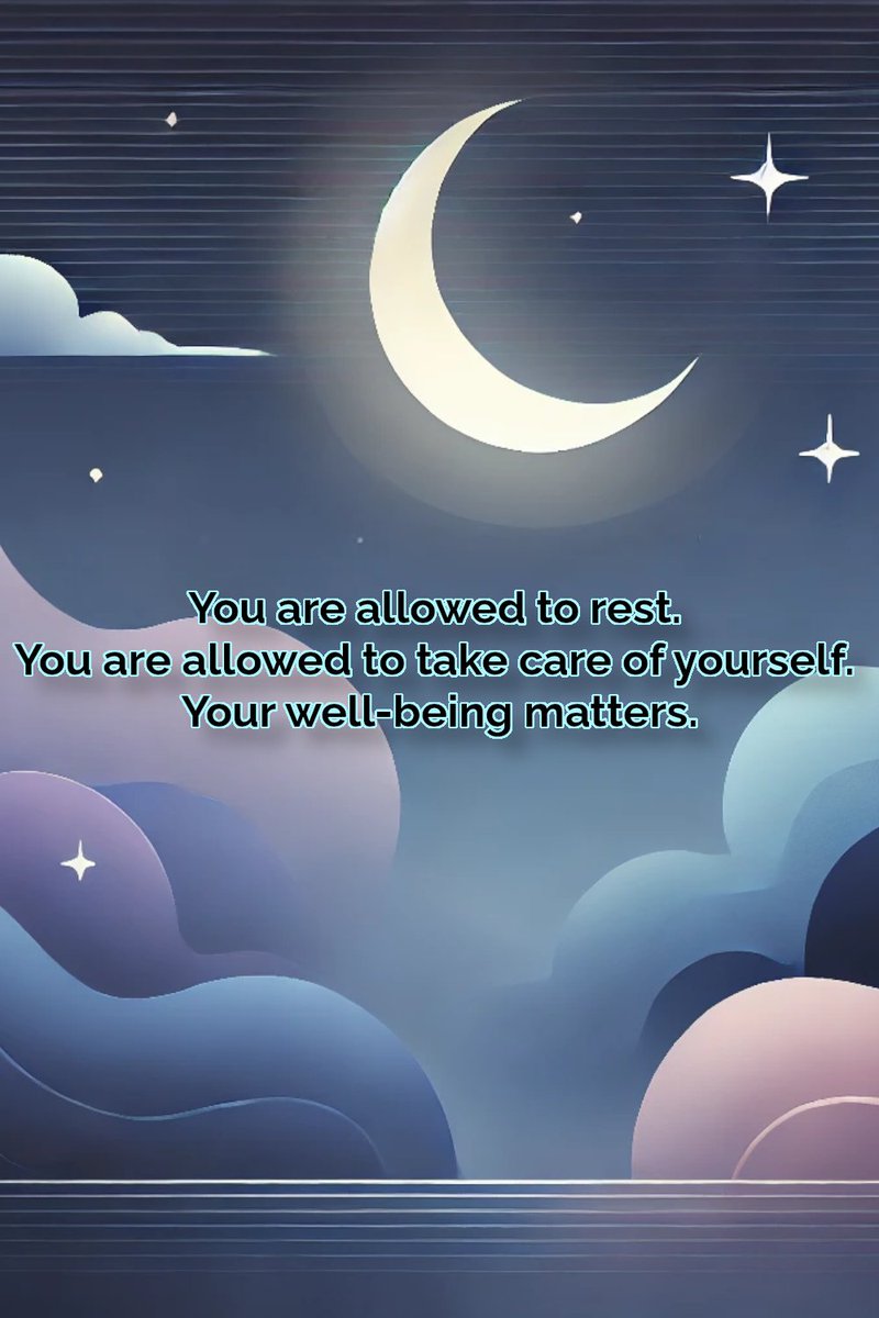 TrueJourney77's tweet photo. Permission to Rest
You are allowed to rest. You are allowed to take care of yourself. 🌙✨ Your well-being matters—prioritize it without guilt. 💙 #SelfCareMatters #SelfCare #RestIsProductive #MentalHealthMatters #WellBeing https://t.co/T7sPy3FECT