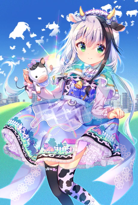 フリルの付いていて生地がオリジナルプリントのお衣装考えるの好きです〜 #刺さる人に届け一次創作祭り 