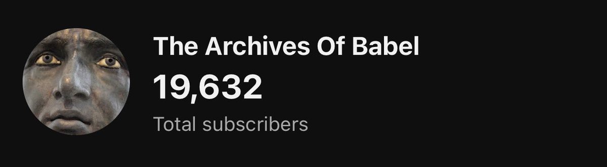 Bence bugün 20.000 kişi oluruz. 

Cidden güzel içerikler ürettiğimizi, karmaşık konuları anlaşılabilecek halde damıttığımızı  düşünüyorum.  

Buraya alalım:) paylaşalım çoğaltalım. 

youtube.com/@thearchivesof…