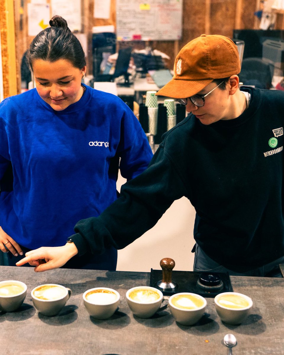 A training session isn't complete without a latte art throw-down (and no, it's not optional)!

Our pals and partners from Sefton Park's Palm House joined us in the Roastery for a barista training and dialling-in refresher session.

Thanks for being part of the Neighbourhood.