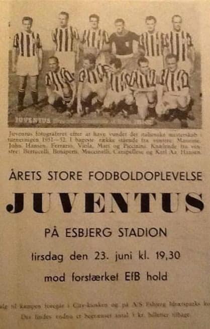 EfbNostalgi's tweet photo. D. 23 juni, 1953 - Juventus kommer til Esbjerg og møder et forstærket EfB hold. 
#EfB #EsbjergfB #EfB1924 #Esbjerg https://t.co/ZRE1M17pAr