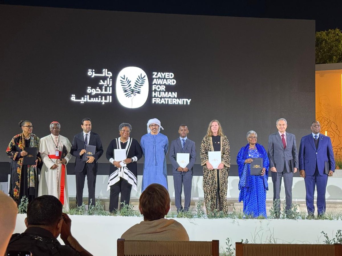DominicaEmbass1's tweet photo. Congratulations to Prime Minister the Hon. Mia Amor Mottley for being a nominee for the well-deserved prestigious Zayed Award for Human Fraternity right here in Abu Dhabi.

PM Mottley is a global icon who is devoted to making the world a better place for all humanity. https://t.co/8xXTOXjNTp