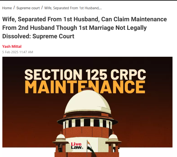 LaOOrder's tweet photo. SCI: Right to maintenance u/s. 125 CrPC is not a benefit received by a wife but rather a legal and moral duty owed by the husband🧑‍⚖️Milord However, what of the moral duty owed by the wife? @NyayPrayaas #NyayPrayas4Men #BNSS144 #CrPC125 @MenTooSave @Ajay65578155 @manish_sindwani https://t.co/1c4s4EQX9i