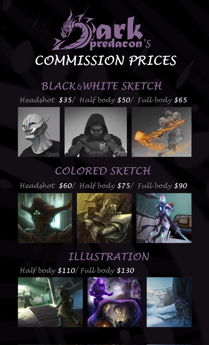 DarkPredacon's tweet photo. My current commission price list.
If you have some questions or want to commission – DM me! https://t.co/66jyRhf9FE