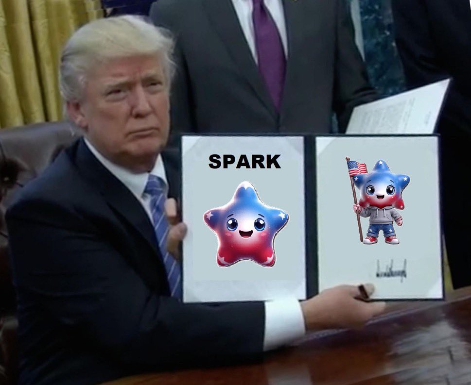 TJHB1's tweet photo. Looks like $Spark is gearing up for the next move as more news drops about Expo 2025.  

Meanwhile, $Luce—another Expo 2025 mascot—is already bouncing back toward $300M in anticipation.  

And with Trump likely attending, you know he’ll be snapping pics with his official mascot, $Spark.  

9U8RALvbD4WUaxmJt7Gvznofnb9XNhLp46zWMFMCpump
