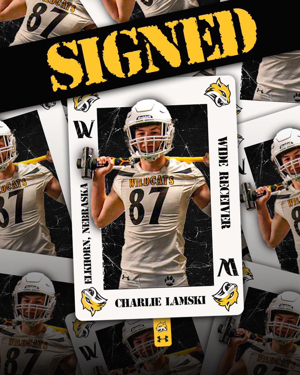 🚨 OFFICIALLY A WILDCAT 🚨
🐯🐾🔥 <a href="/LamskiCharlie/">Charlie Lamski</a> 

🅿️ : WR
📍: Elkhorn, NE
🐯WELCOME TO THE FAMILY🐯

#NationalSigningDay #CAT25TANDARD #ForThePaw